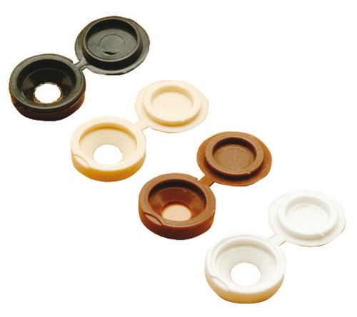 Hinged screw cover caps - screw, white