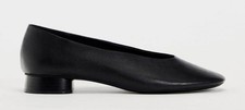 ZARA black leather ballerinas with mini heel