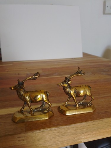 Vintage brass stag deer - brass,
