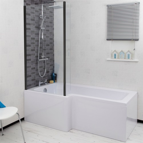 Bathroom shaped bath black - shaped,