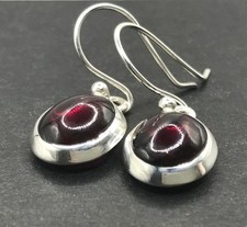 Garnet oval drop earrings - drop,