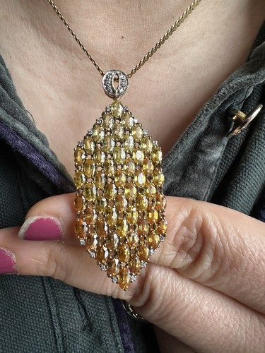 9ct gold citrine diamond - 9ct, &