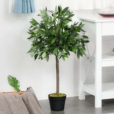 Outsunny Bay Leaf Artificial Plant 900mm Green