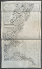 1887 (1940) Antique Map; Admiralty Chart 1407, Berwick to Aberdeen