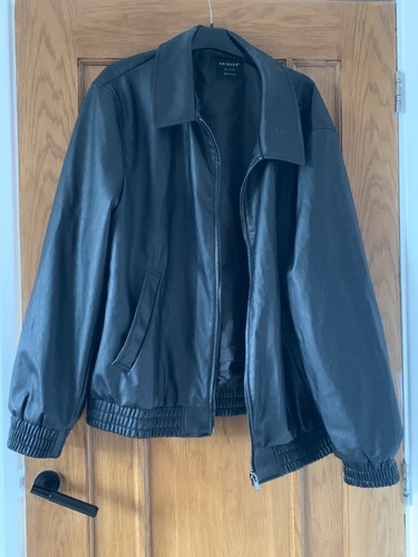 Primark black bomber leather - black,