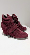 ASH Limited Edition Bowie Wedge Trainers/Sneakers Burgundy Suede UK 5/EU 38