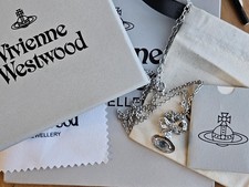 Vivienne Westwood Octavie Necklace Silver Turquoise CZ Orb + Gift Packaging