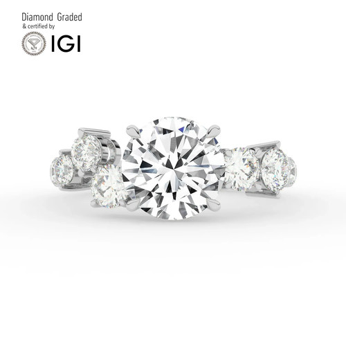 Round diamond engagement - diamond,