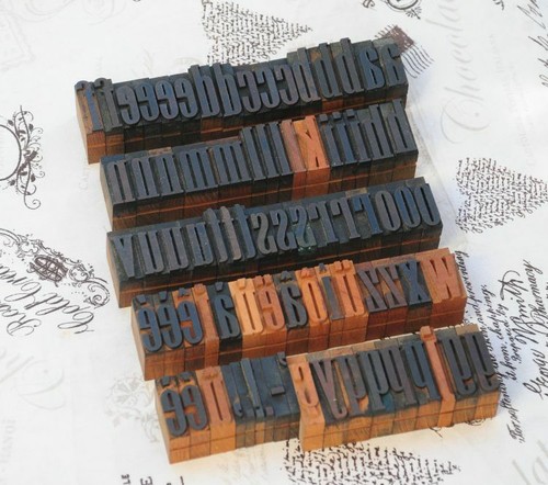 Alphabet letterpress - a-z,