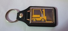 FORKLIFT DRIVER FORK TRUCK LEATHER KEYRING 
