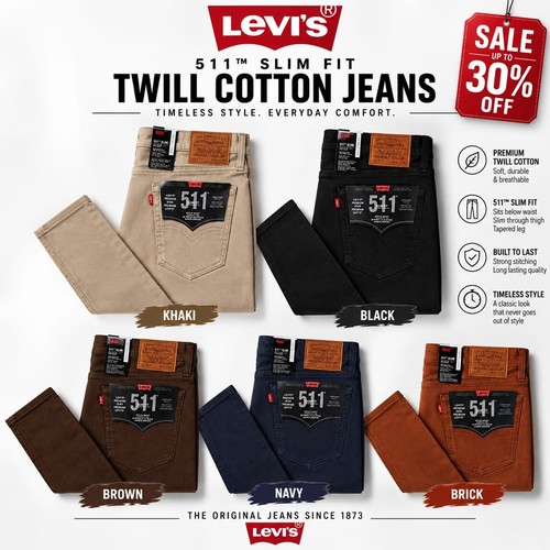 Levi 511 slim twill - twill, stretch