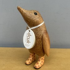 DCUK Wooden PENGUIN Scarlett Figure With Orange Flower Wellies