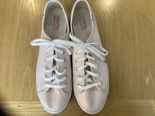 Pink Trainers Keds Womens Triple Kick Pink Rose Gold Metallic Canvas Classic 