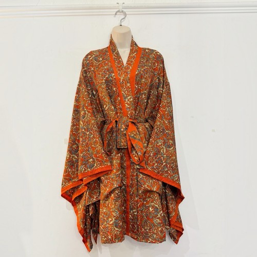 Short boho kimono robe rust - |,