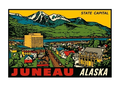 Juneau vintage style sticker - juneau,