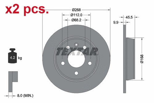 Pcs rear brake disc rotos - pcs,