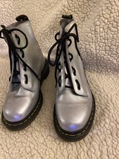 Dr Martens Silver Boots Size 6
