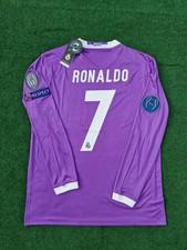 Ronaldo #7 Real Madrid Away Champions League Final 2017 Long Sleeve Small