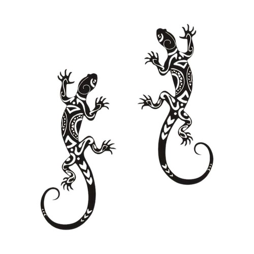 2pcs iron lizard wall art - iron,