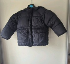 Zara Boys' Navy Hooded Puffer Jacket Age 2-3 Years Excellent Condition with Hood