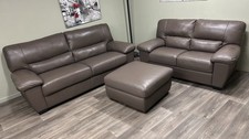 Italian Leather Sofas 3&2& Storage Foot Stool Delivery Available