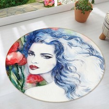 3D Red Poppy Blue Girl NAO6249