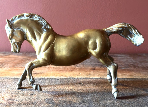 Vintage solid brass horse - solid,