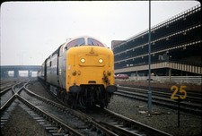 Orig K'CHROME 35mm Rail Slide: Class 55: DELTIC: 55018 BALYMOSS: DONCASTER: 1981