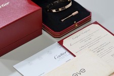 Genuine Cartier Love Bracelet 10 Diamond Rose Gold Size 19 Box & Papers 2019