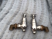 ANTIQUE PAIR GLOBE BATH TAPS