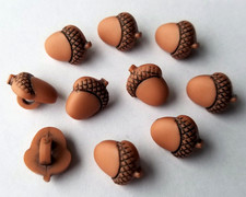 Craft Buttons TEN TINY ACORNS