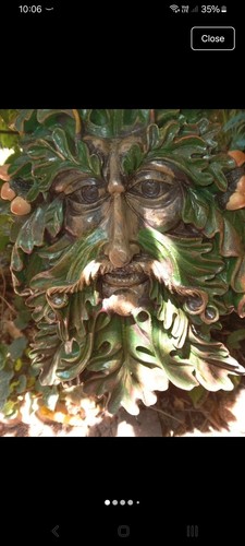 Green man resin wall plaque - man,