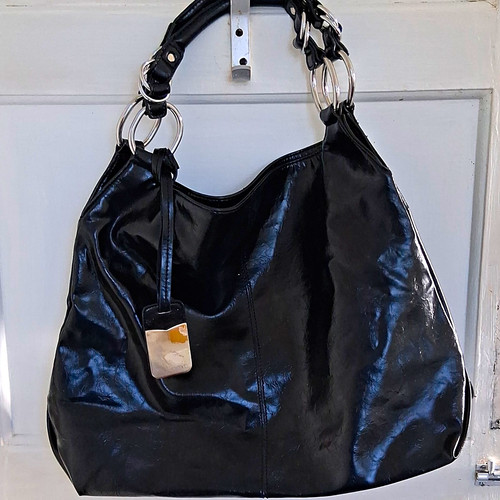 Next black faux leather - black,