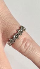 Genuine Pandora Solid Sterling Silver Sparkling Daisy Flowers Ring Size M 52