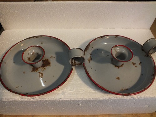 Vintage enamel candle - enamel,
