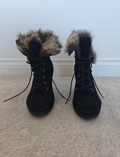 Jane Shilton Black Suede Ankle Boots Size 6.5