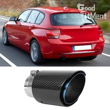 For 1 Series M Sport 2.5" Inlet 3.5" Outlet Exhaust Tail Pipe Tip Carbon Fiber