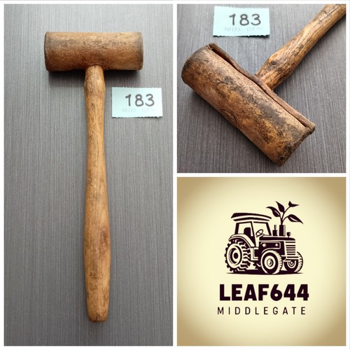 Vintage raw hide hammer - raw,