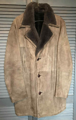 Mens vintage brown real suede - vintage,