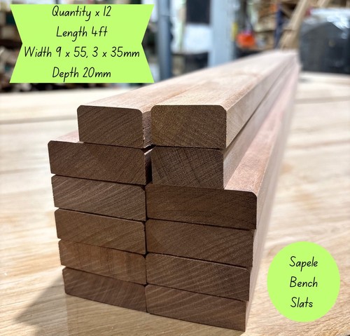 Planed sapele bench - bench, slats