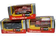 3 x URAGO 4195 PORSCHE 911, 4105 VIPER RT, 4131 LAND ROVER AZIZA