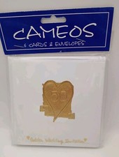 1 Pack Of 6 Golden Wedding 50th Anniversary Cards An Envolopes Party Card Cheap