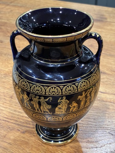 Handmade greek urn - black, 24k