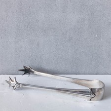 Antique Victorian silver plate or sterling silver sugar ice tongs nips