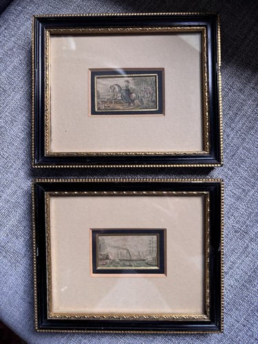 Pair antique victorian baxter - pair,