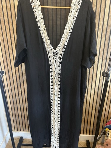 Black sheer kaftan - sheer, beach