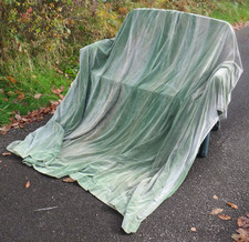 Vintage Moss Green Cotton Velvet Door Curtain Unined 89" Wide x 77" Long