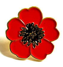 Poppies Day Red Flower Pin