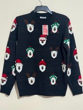 Christmas Jumper TU Mens MEDIUM Polar Bear Hat Xmas Festive Funny Ugly Knit NEW