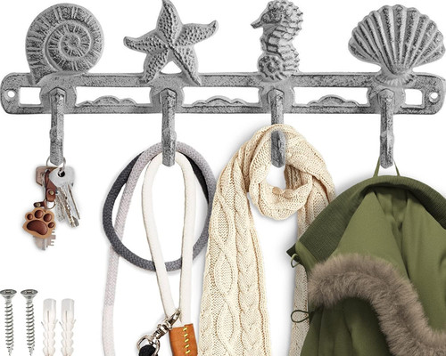 Vintage seashell coat hook - seashell,